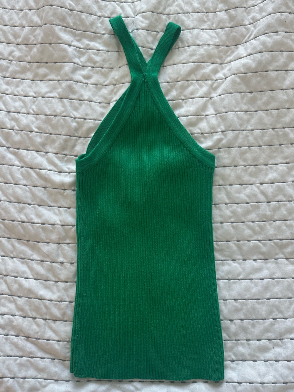 MVN The Label Green Ribbed Knit Tank Top